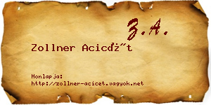 Zollner Acicét névjegykártya